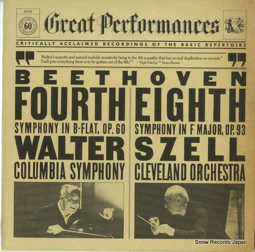 WALTER, BRUNO / GEORGE SZELL beethoven; symphony no.4/no.8 60160