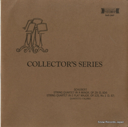QUARTETTO ITALIANO schubert; string quartet in a minor op.29 SMS-2417