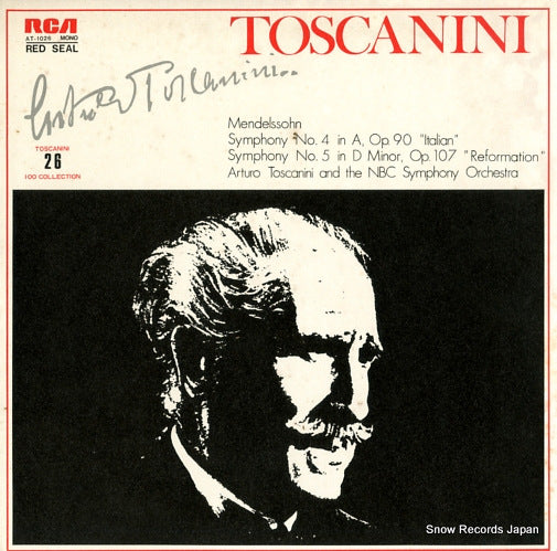 TOSCANINI, ARTURO mendelssohn; symphony no.4 in a, op.90 "italian" AT-1026