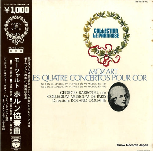 BARBOTEU, GEORGES mozart; les quatre concertos pour cor RE-1513-MU