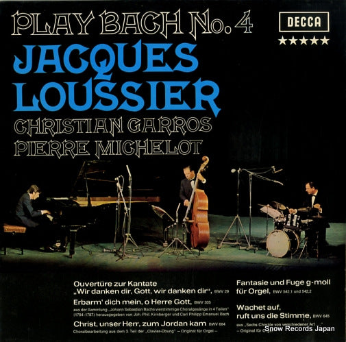 LOUSSIER, JACQUES play bach no.4 SLK16281-P