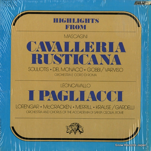 VARVISO, SILVIO mascagni; cavalleria rusticana highlights OS26203