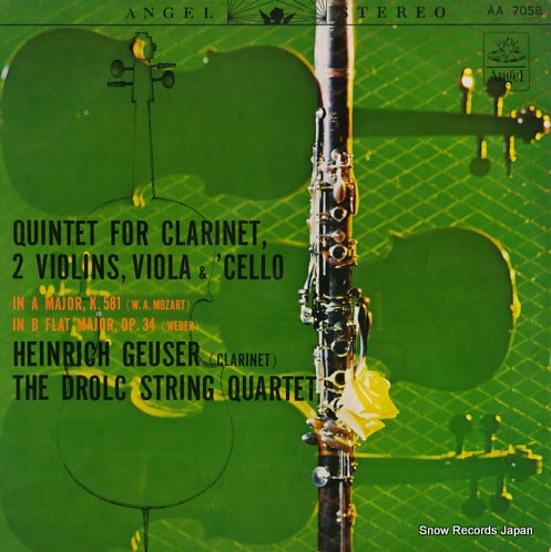 GEUSER, HEINRICH quintet for clarinet 2 violins, viola & cello AA7058