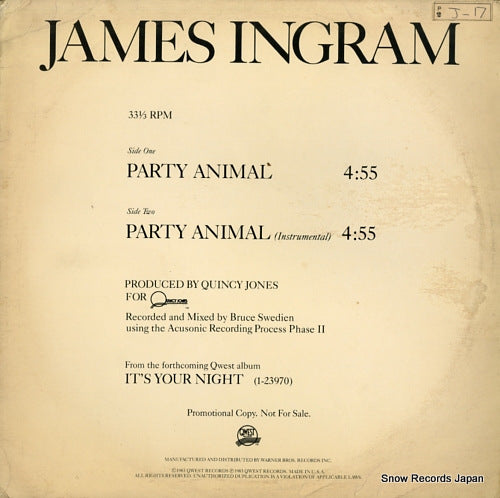 INGRAM, JAMES party animal PRO-A-2073