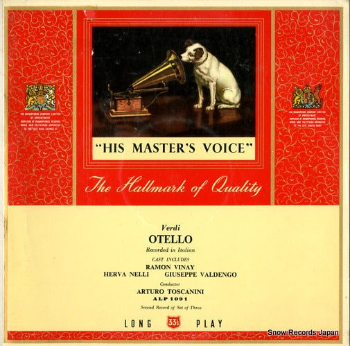 TOSCANINI, ARTURO verdi; ptello ALP1091