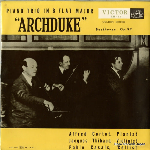 CORTOT, ALFRED beethoven; piano trio in b flat major archduke LH-12