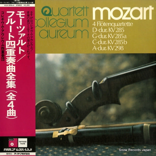 QUARTETT COLLEGIUM AUREUM mozart; 4 flotenquartette KUX-3006-H