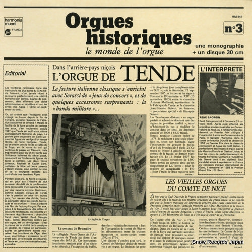 SAORGIN, RENE orgues historiques 3 HM947