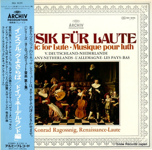 RAGOSSNIG, KONRAD music for lute MA5039
