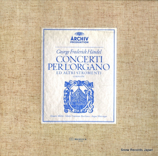 MULLER, EDUARD handel; concerti per l'organo MA5015