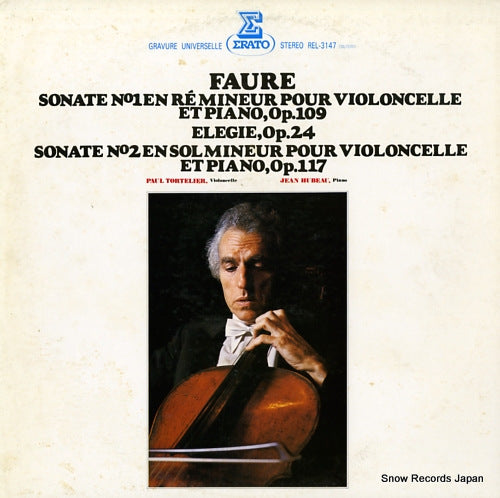 TORTELIER, PAUL / JEAN HUBEAU faure; sonate n 1 en re mineur pour violoncelle et piano op.109 REL-3147