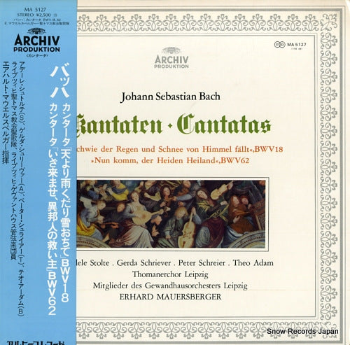 MAUERSBERGER, ERHARD bach; kantate am sonntag sexagesimae, bwv 18 MA5127