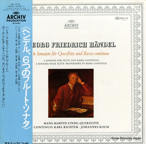 RICHTER, KARL handel; 6 sonaten fur quarflote und basso continuo MA5116