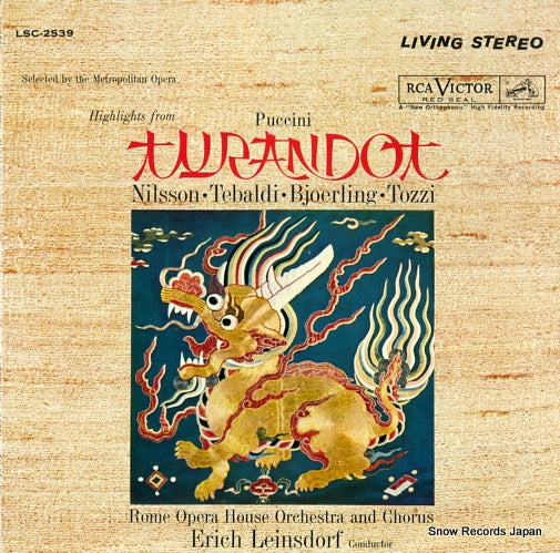 LEINSDORF, ERICH puccini; turandot LSC-2539