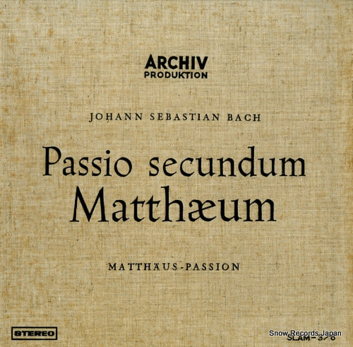 RICHTER, KARL bach; passio secundum matthaeum SLAM-3