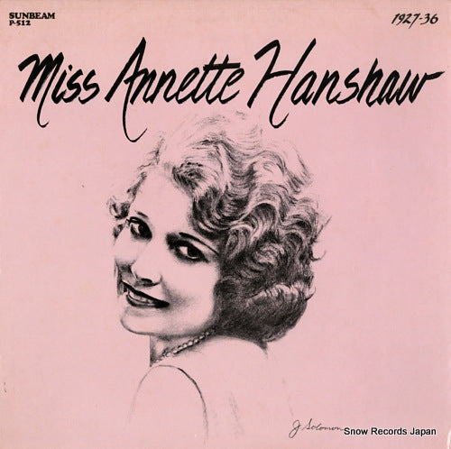 HANSHAW, ANNETTE miss annette hanshaw "it was so beautiful" 1927-36 P-512