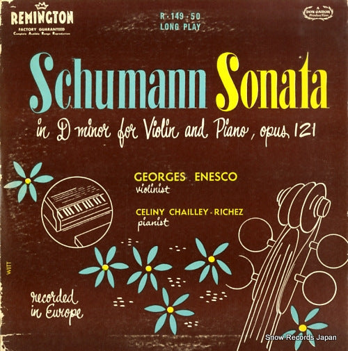 ENESCO, GEORGES schumann; sonata in d minor op.121 for violin and piano R.149.50