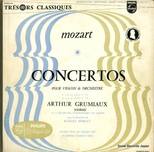 GRUMIAUX, ARTHUR mozart; concertos pour violin & orchestre A00.199L