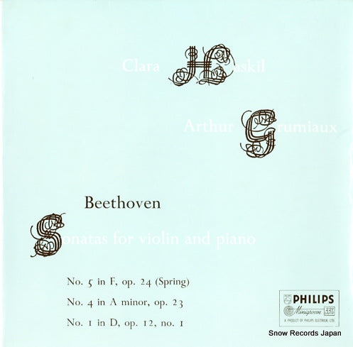GRUMIAUX, ARTHUR beethoven; sonatas for violin and piano no.5,no.4,no.1 ABL3204