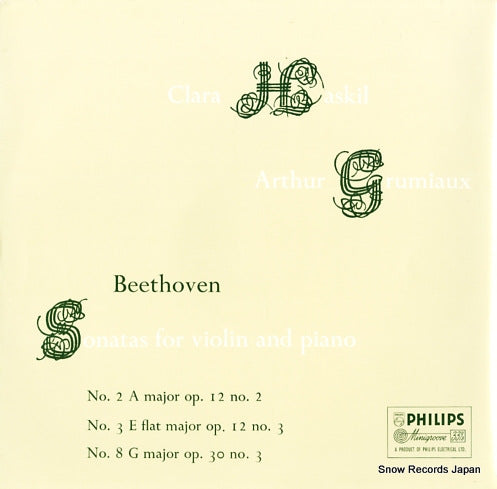 GRUMIAUX, ARTHUR beethoven; sonatas for violin and piano no.2,no.3,no.8 ABL3199