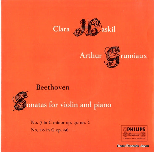 GRUMIAUX, ARTHUR beethoven; sonatas for violin and piano no.7,no.10 ABL3207