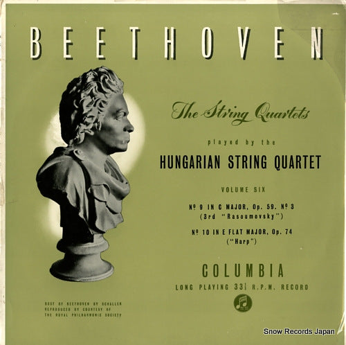 HUNGARIAN STRING QUARTET, THE beethoven; quartet no.9 "rasoumovsky", no.10 "harp" 33CX1254