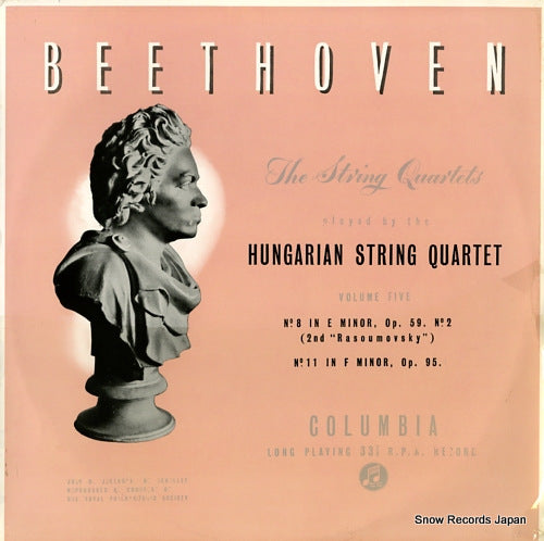 HUNGARIAN STRING QUARTET, THE beethoven; quartet no.8 "rasoumovsky", no.11 33CX1236