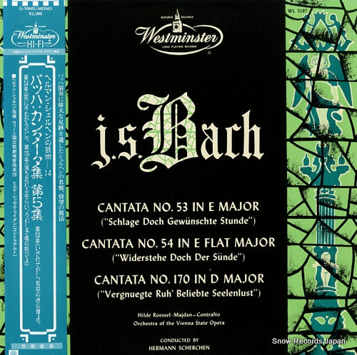 SCHERCHEN, HERMANN bach; cantata no.53, 54, 170 G-10605