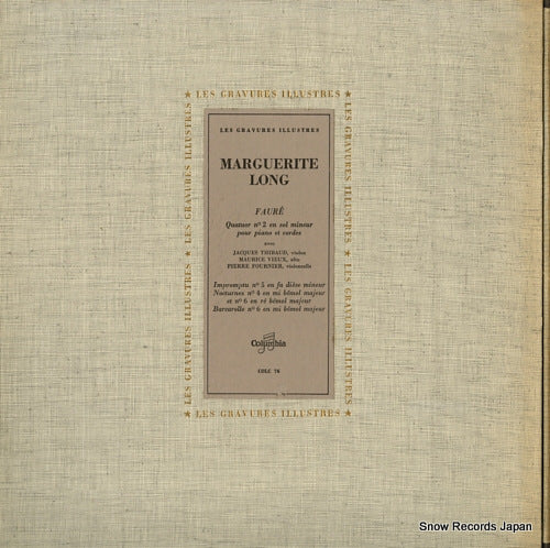 LONG, MARGUERITE faure; quatuor no.2 pour piano et cordes COLC76