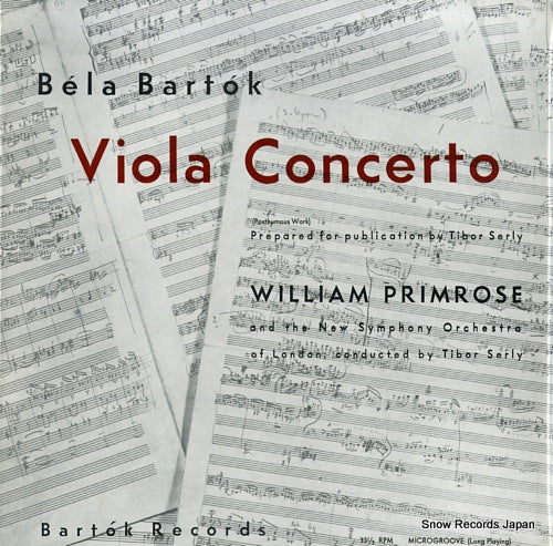 PRIMROSE, WILLIAM bartok; viola concerto PBO29