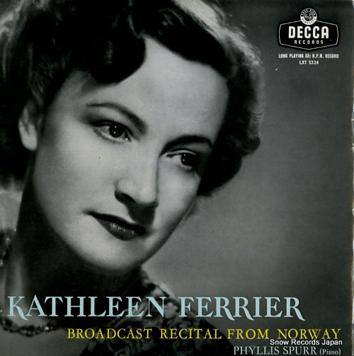 FERRIER, KATHLEEN broadcast recital from norway LXT5324