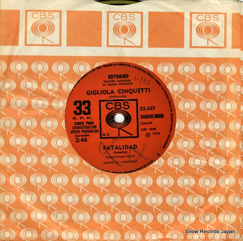 CINQUETTI, GIGLIOLA fatalidad ASS1480 / 22.637