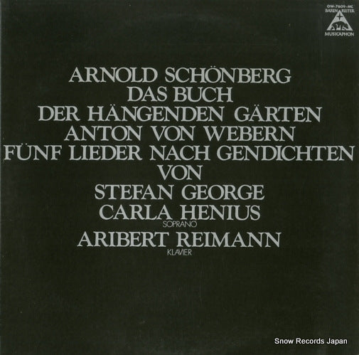 HENIUS, CARLA schonberg; das buch der hangenden garten OW-7609-MC