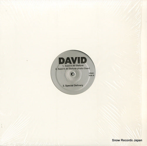 DAVID, DUTAO said it all before VR001