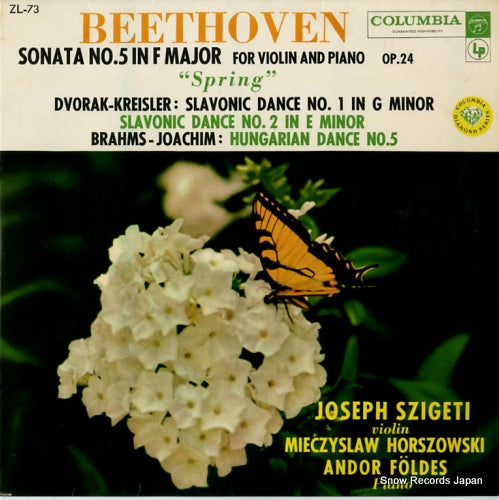 SZIGETI, JOSEPH beethoven; sonata no.5 in f major "spring" ZL-73