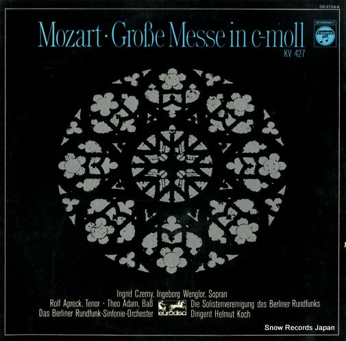 KOCH, HELMUT mozart; grobe messe in c-moll kv427 OS-2729-K