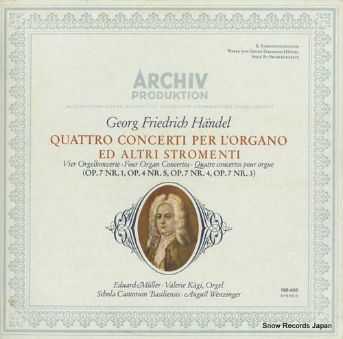 MULLER, EDUARD / VALERIE KAGI handel; quattro concerti per l'organo ed altri stromenti 198486