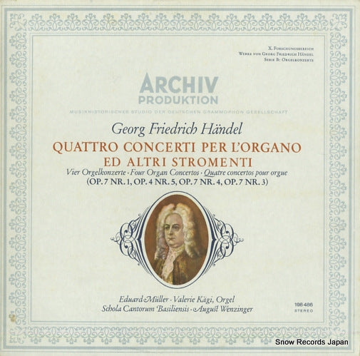 MULLER, EDUARD / VALERIE KAGI handel; quattro concerti per l'organo ed altri stromenti 198486