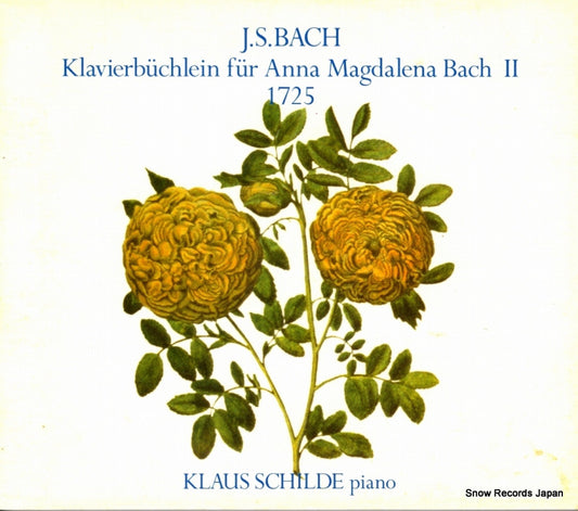 SCHILDE, KLAUS bach; klavierbuchlein fur anna magdalena bach 2 1725 MM-1083-84