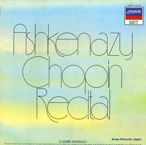 ASHKENAZY, VLADIMIR chopin recital L25C-3051