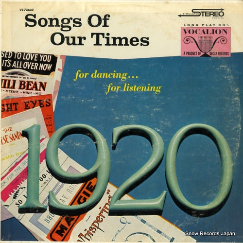 BRANDWYNNE, NAT songs of our times - songs hits of 1920 VL73632