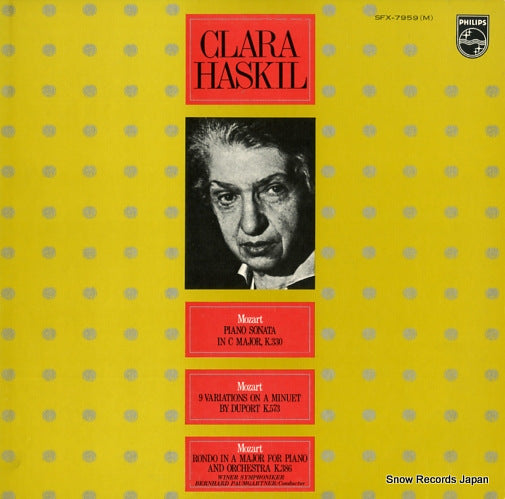 HASKIL, CLARA mozart; piano sonata in c major SFX-7959(M)
