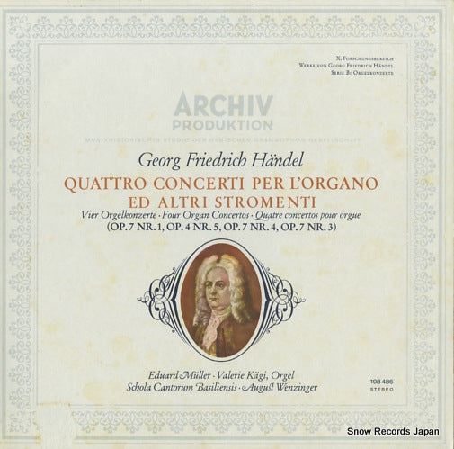 MULLER, EDUARD / VALERIE KAGI handel; quattro concerti per l'organo ed altri stromenti 198486