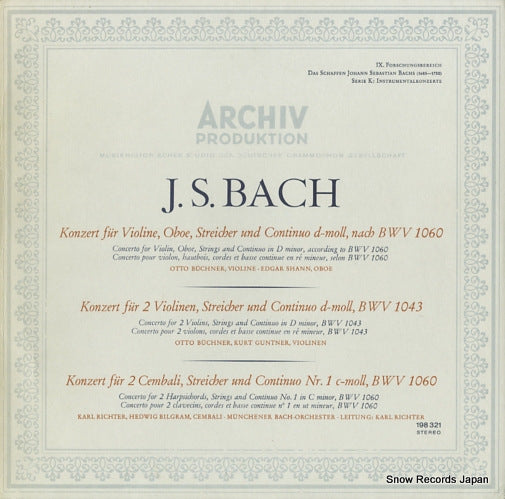 RICHTER, KARL bach; 3 doppelkonzerte 198321