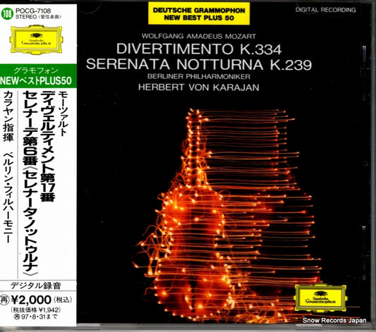 KARAJAN, HERBERT VON mozart; divertimento k.334 POCG-7108