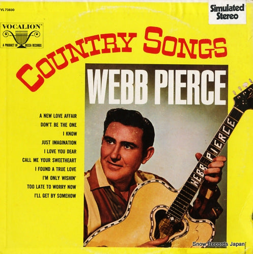PIERCE, WEBB country songs VL73830