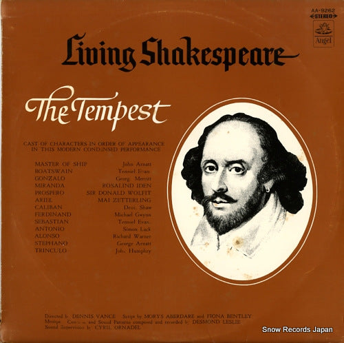 VANCE, DENNIS shakespeare; the tempest AA.9262