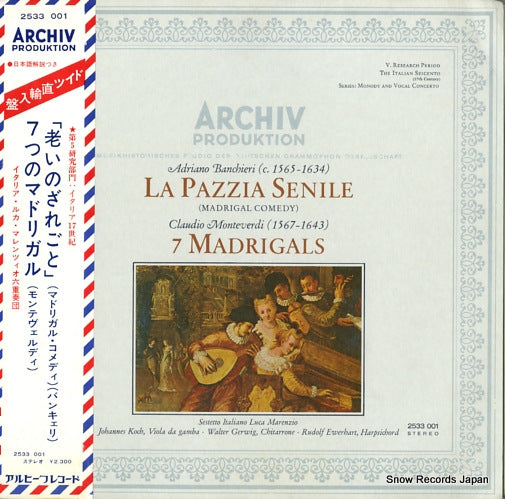 ITALIANO LUCA MARENZIO banchieri; la pazzia senile 2533001