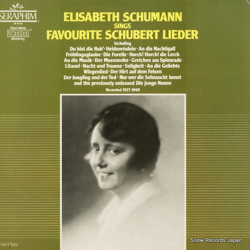 SCHUMANN, ELISABETH sings favorite schubert lieder IB-6149