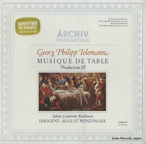 WENZINGER, AUGUST telemann; musique de table iii 2708010